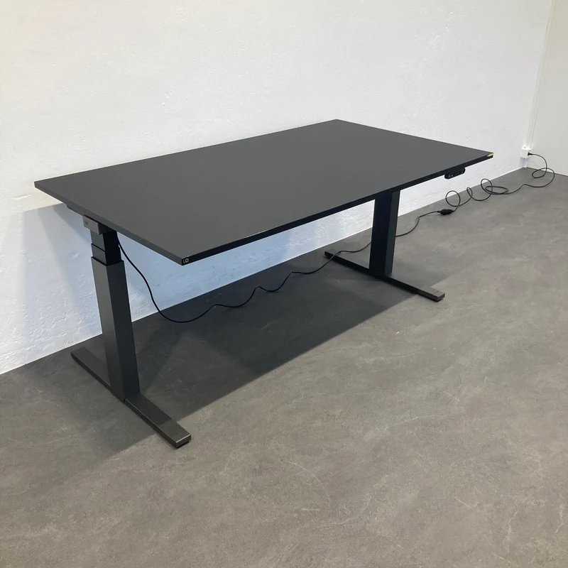 Lista Office LO Extend Sitz-Steh Schreibtisch 1600x900 mm Fenix Schwarz
