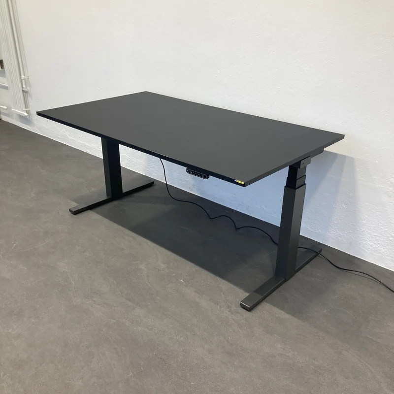 Lista Office LO Extend Sitz-Steh Schreibtisch 1600x900 mm Fenix Schwarz