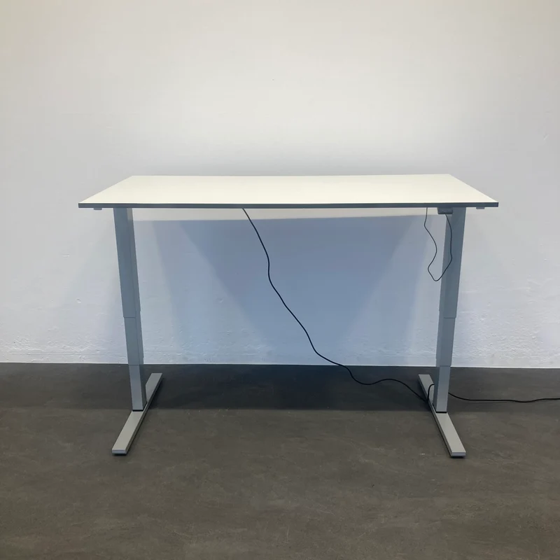 Bene Level Pure Sitz-Steh Schreibtisch 1600x800mm - Weiss