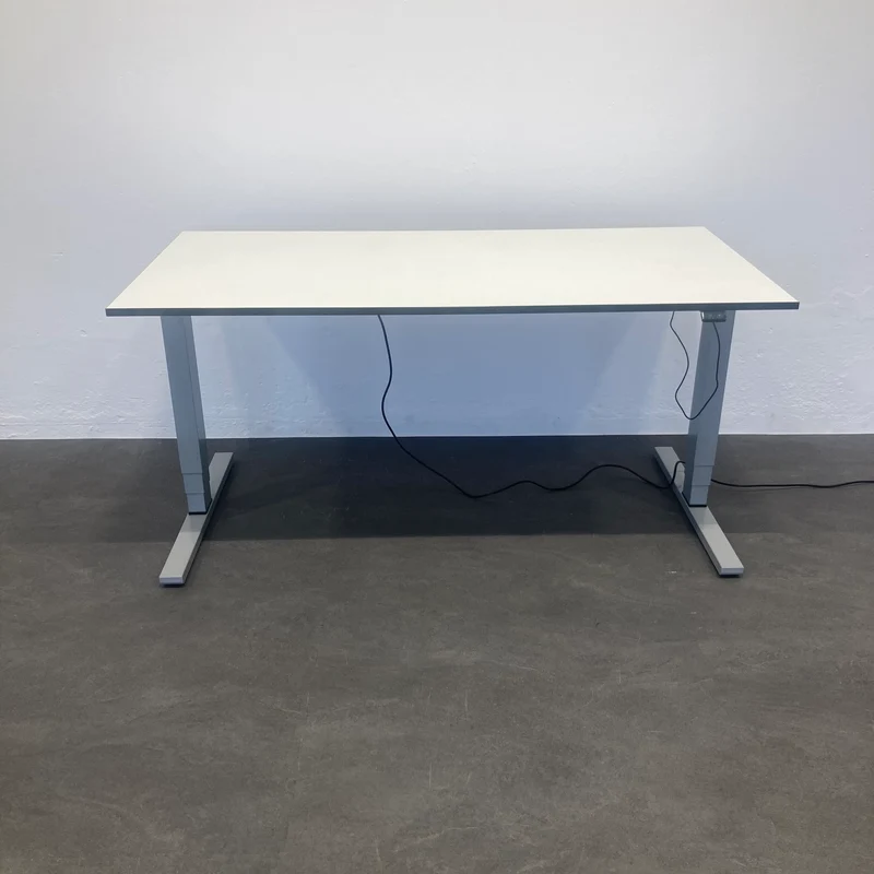 Bene Level Pure Sitz-Steh Schreibtisch 1600x800mm - Weiss
