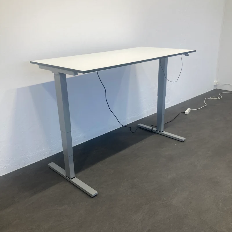 Bene Level Pure Sitz-Steh Schreibtisch 1600x800mm - Weiss