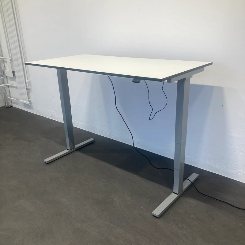 Bene Level Pure Sitz-Steh Schreibtisch 1600x800mm - Weiss