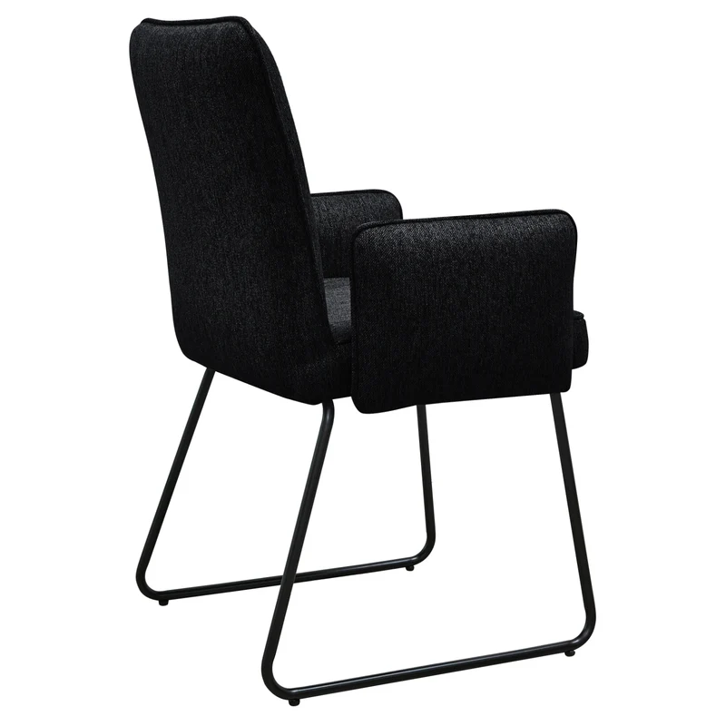 B-Ware ALBA 2er Set Esszimmerstühle Stoffbezug Schwarz
