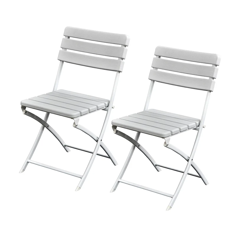 B-Ware 2er Set Gartenstuhl klappbar Weiß