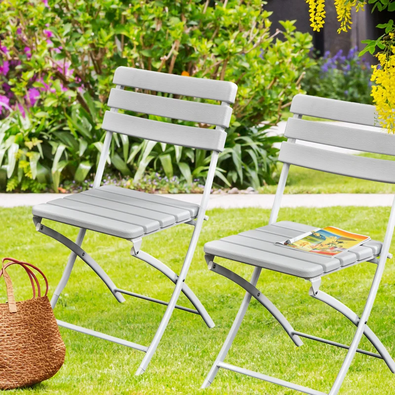 B-Ware 2er Set Gartenstuhl klappbar Weiß