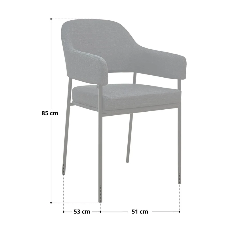 B-Ware SCARLETT 2er Set Esszimmerstühle Grau