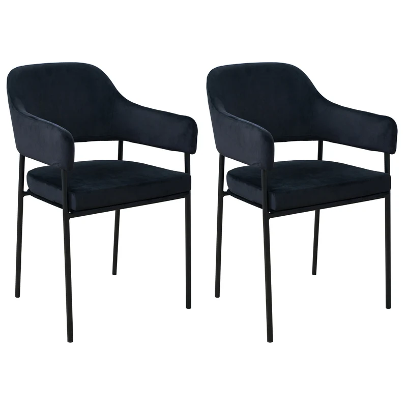 B-Ware SCARLETT 2er Set Esszimmerstühle Schwarz