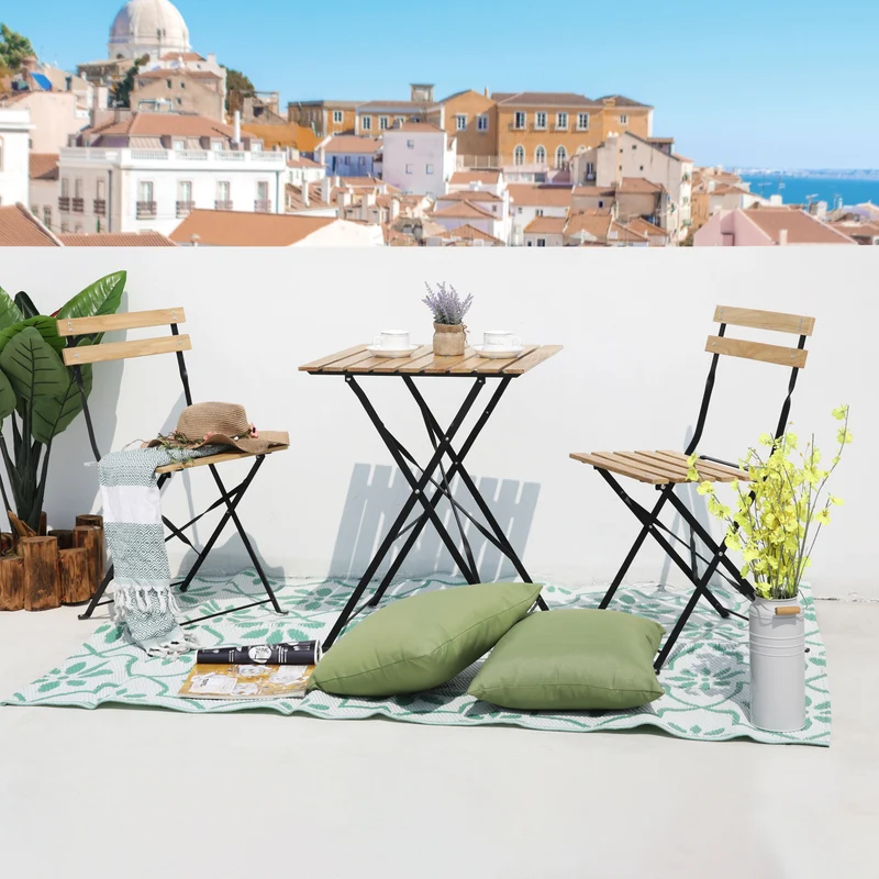 B-Ware Bistro Set Metall Holz