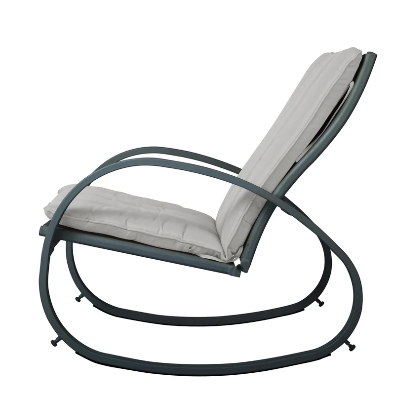 B-Ware EIBY DELUXE Schaukelstuhl Schaukelsessel Grau
