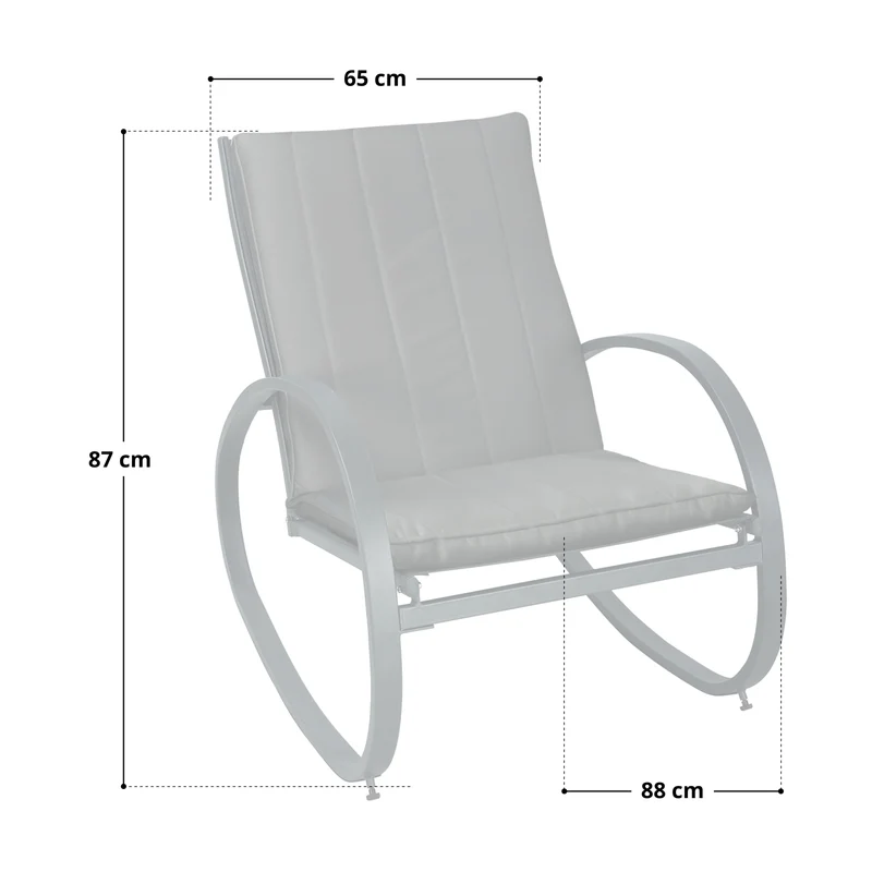 B-Ware EIBY DELUXE Schaukelstuhl Schaukelsessel Grau