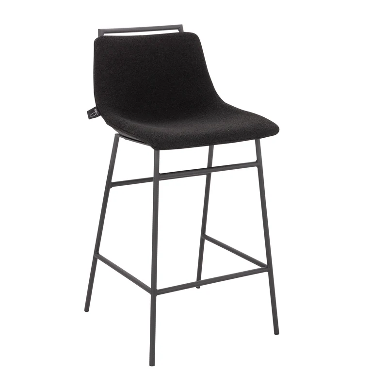 B-Ware 2er Set CAMILLE Barhocker Boucle Schwarz