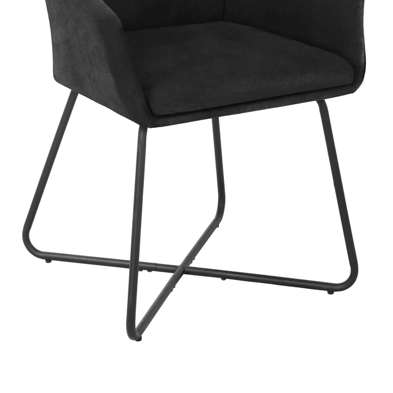B-Ware JOSIE Dining 2er-Set Esszimmerstuhl Stoff Schwarz