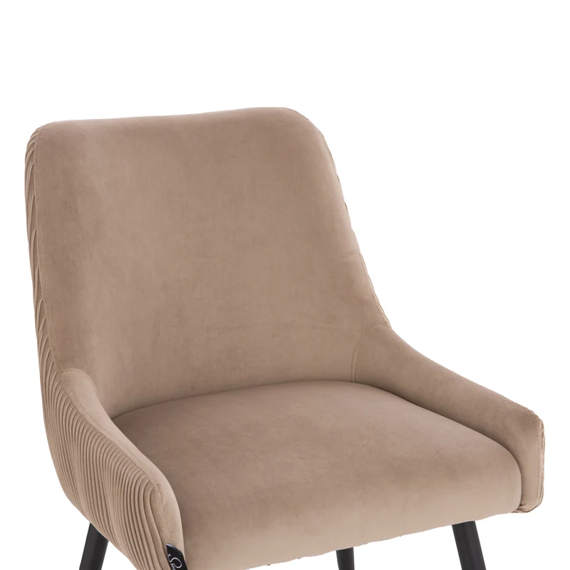 B-Ware ISABELLE 2er Set Esszimmerstühle Samt Taupe