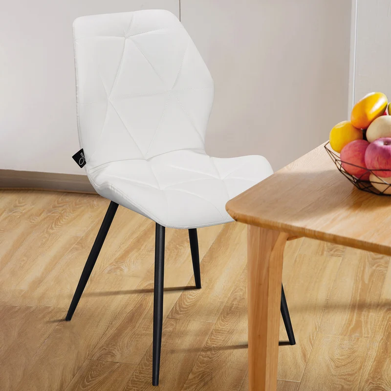 B-Ware JAMIE 2er Set Esszimmerstuhl Kunstleder Weiß