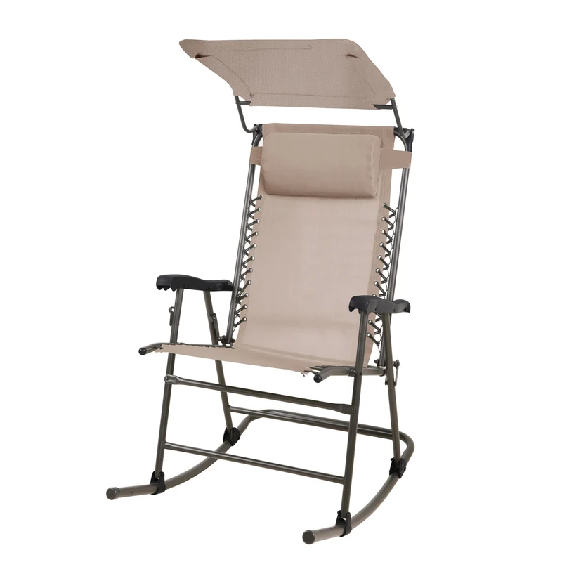 B-Ware Faltbarer Schaukelstuhl Sonnenschutz Beige