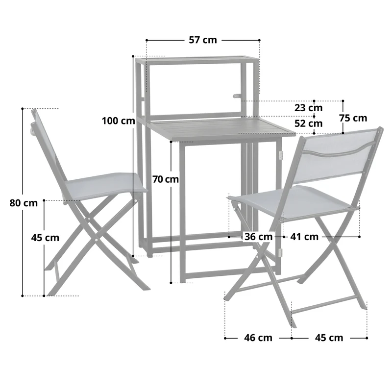 B-Ware Balkonset platzsparend Grau/Blau