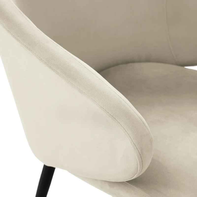 B-Ware AUDREY Esszimmerstühle 2er Set Creme Samt