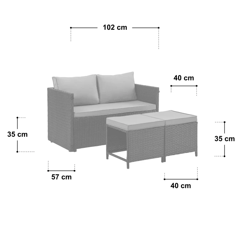 B-Ware ATHINA Sitzgruppe Schwarz