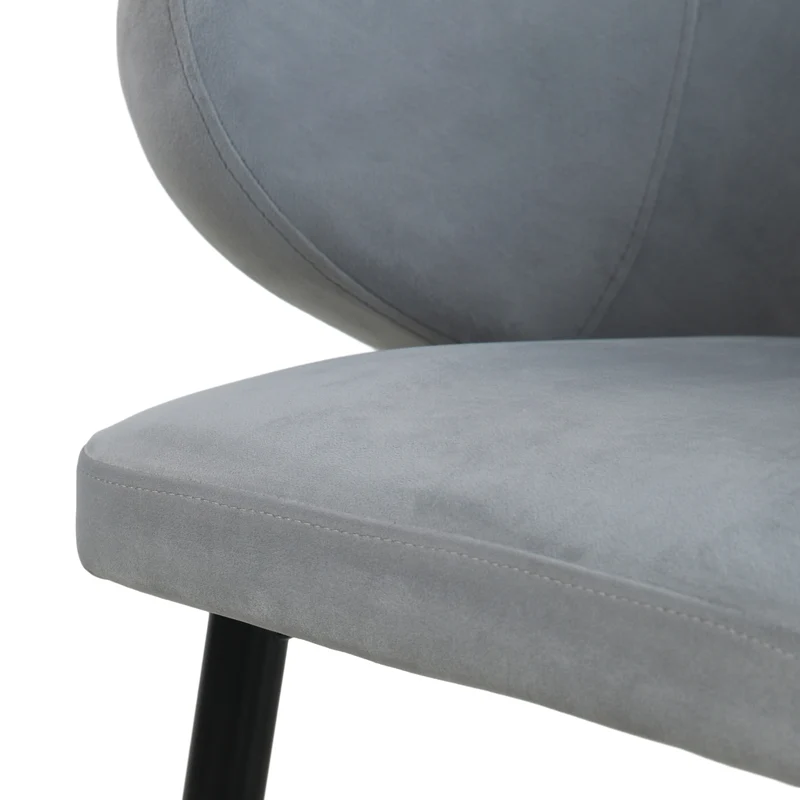 B-Ware AUDREY 2er Set Esszimmerstühle Grau Samt
