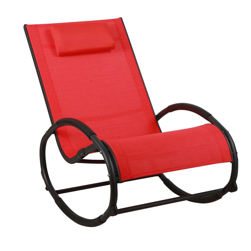 B-Ware EIBY Outdoor Schaukelstuhl Rot/Schwarz