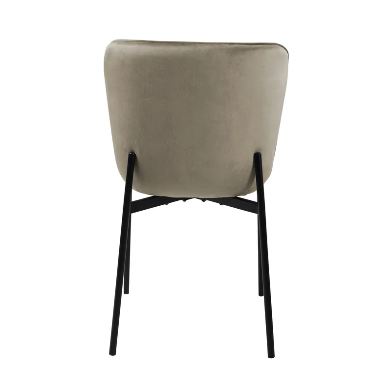 B-Ware MARY 2er Set Esszimmerstühle Samt Taupe/Schwarz