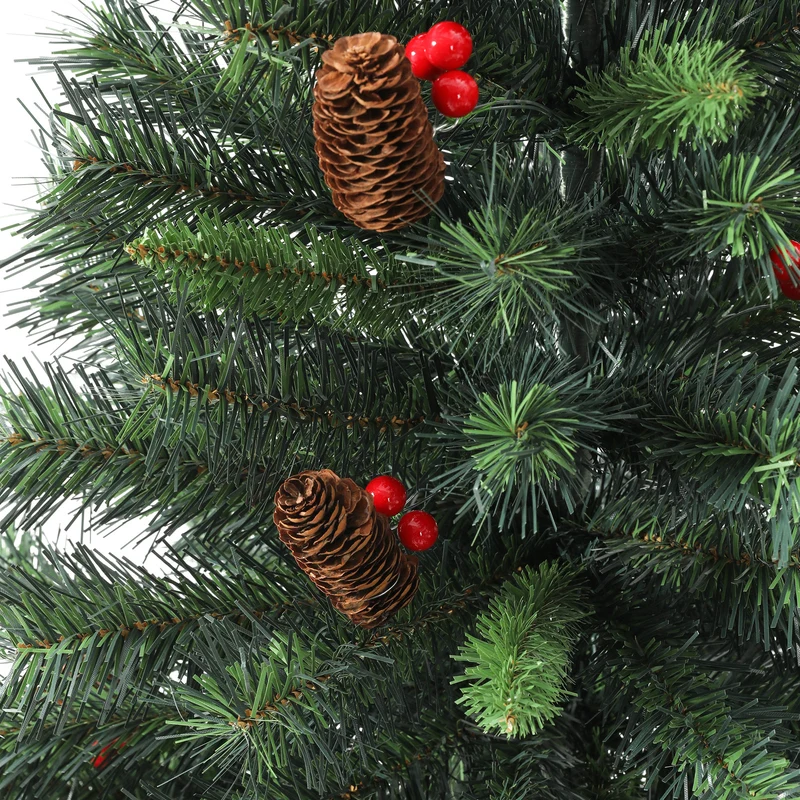 B-Ware Weihnachtsbaum Tannenzapfen + rote Beeren 210 cm