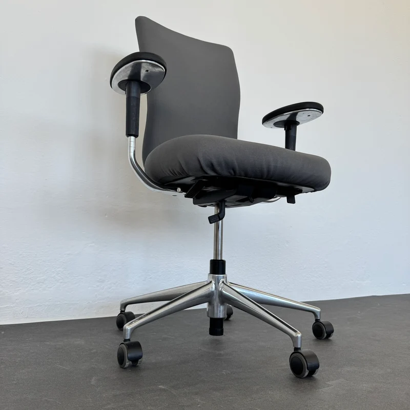 Vitra T-Chair Bürodrehstuhl Anthrazit mit Armlehnen