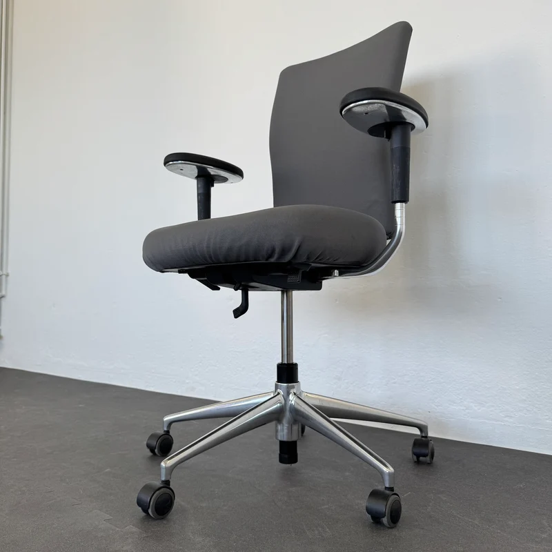 Vitra T-Chair Bürodrehstuhl Anthrazit mit Armlehnen