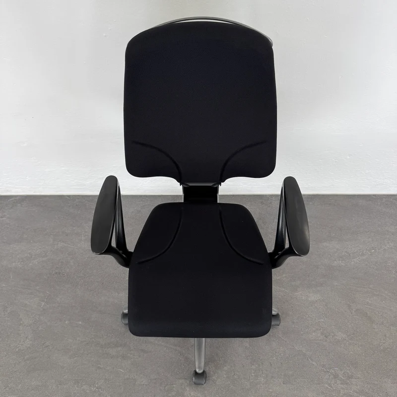 Giroflex G64 Bürodrehstuhl mit Armlehnen - Schwarz gemustert - fast neues Polster