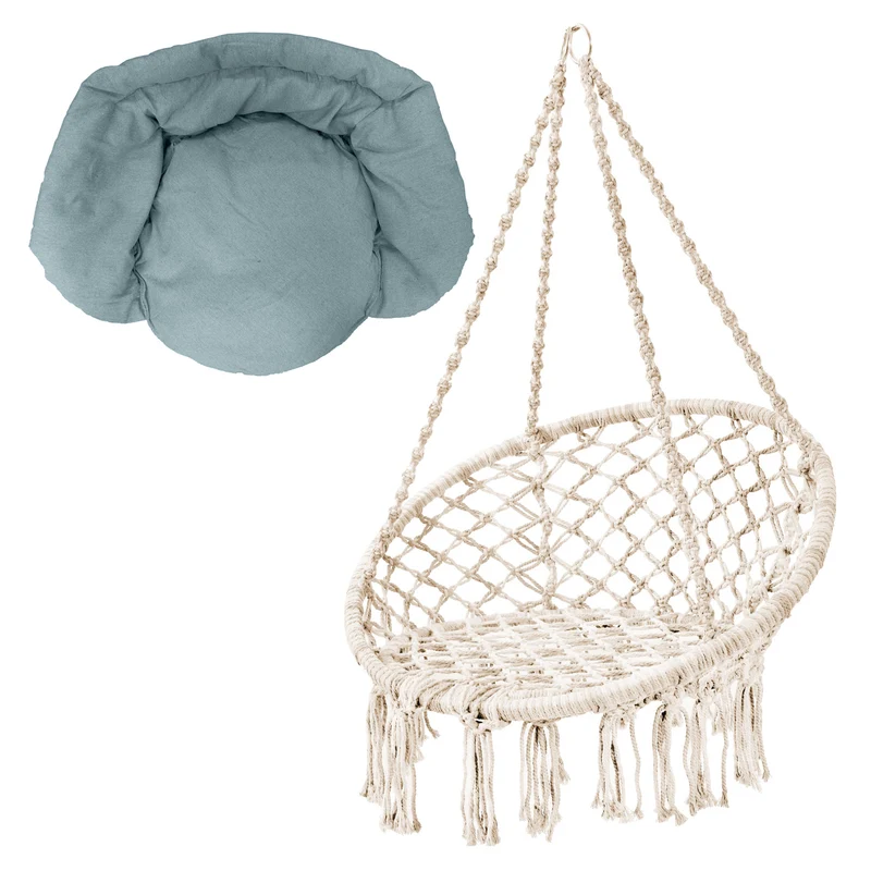 CARRIE Hängesessel + Kissen Blau