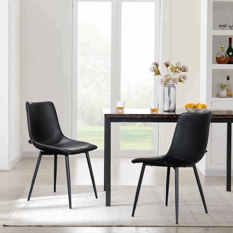 MILES 2er Set Esszimmerstühle aus Kunstleder