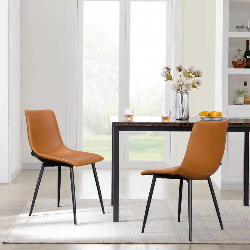 MILES 2er Set Esszimmerstühle aus Kunstleder