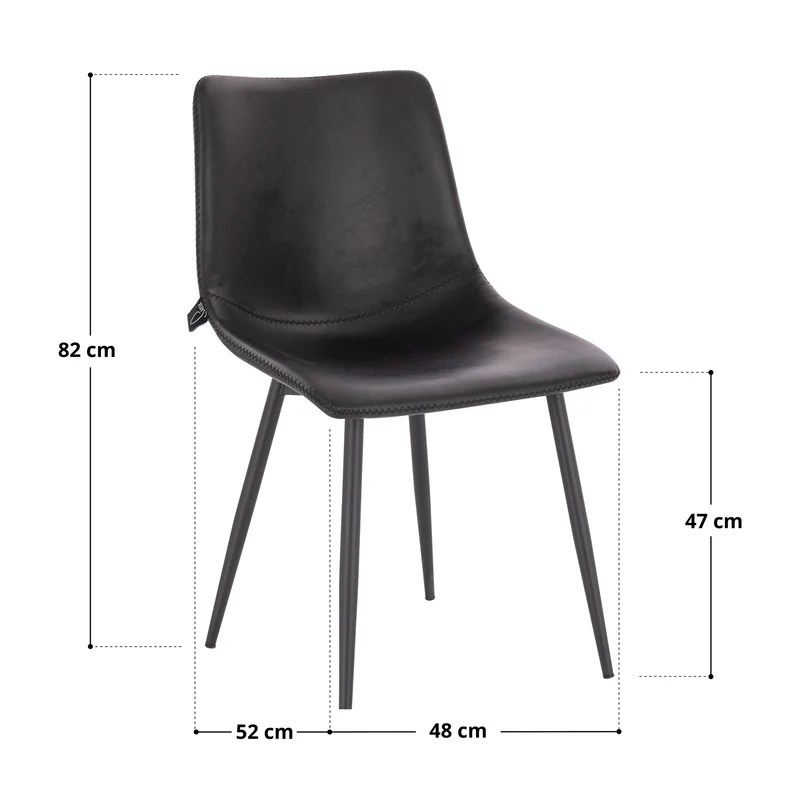 MILES 2er Set Esszimmerstühle aus Kunstleder