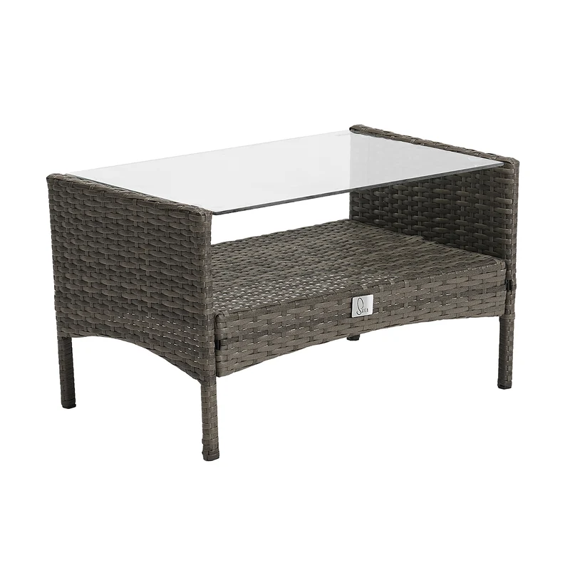B-Ware BROOKLYN Rattan Sitzgruppe Grau