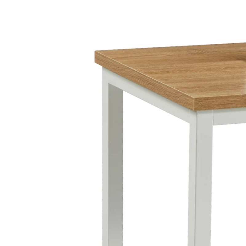 B-Ware UNI Schreibtisch Eiche Optik weiße Metallbeine