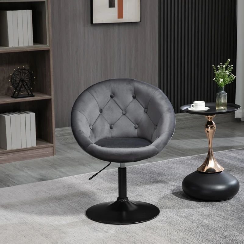 B-Ware HAVANNA Cocktailsessel Samt Grau/Schwarz