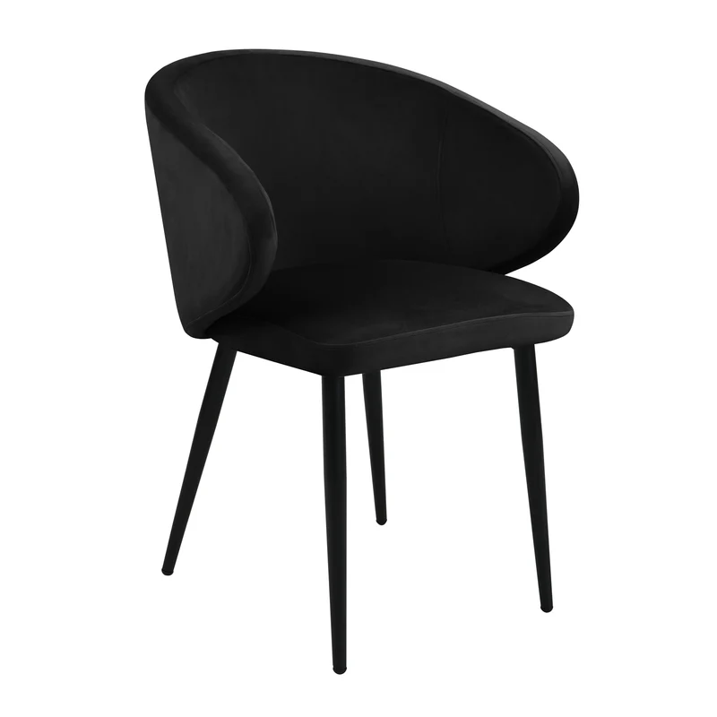 B-Ware AUDREY 2er Set Esszimmerstühle Schwarz Samt