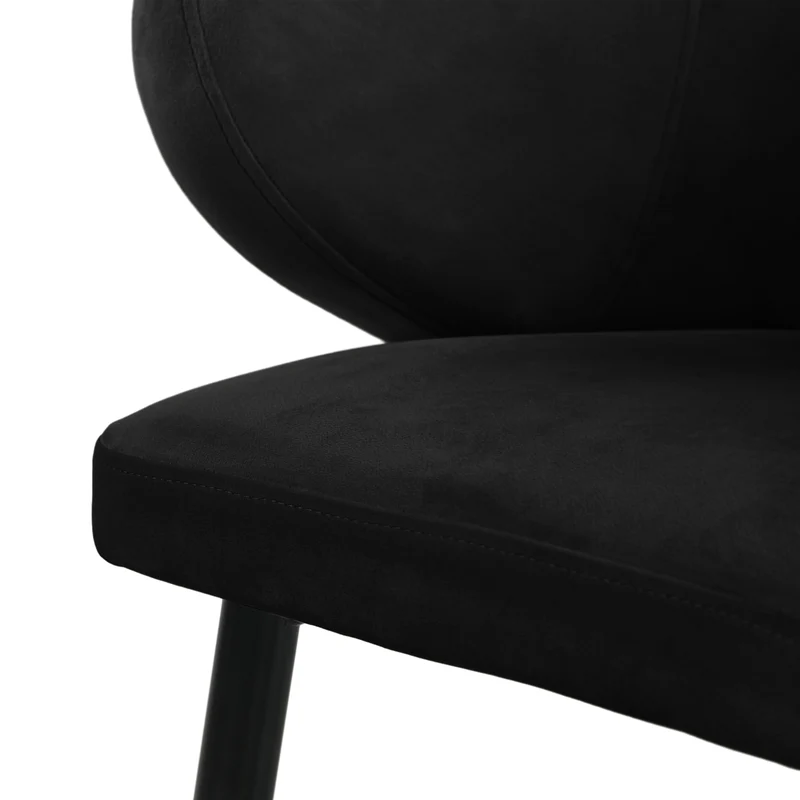 B-Ware AUDREY 2er Set Esszimmerstühle Schwarz Samt