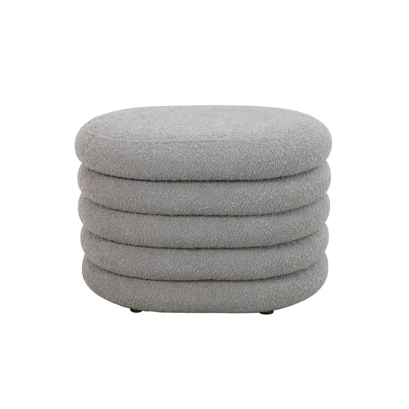 B-Ware BLOSSOM S Ottomane Boucle Hellgrau