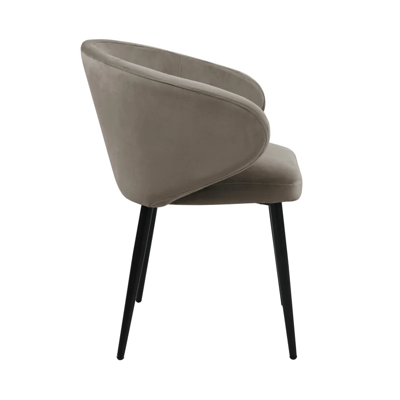 B-Ware AUDREY 2er Set Esszimmerstühle Taupe Samt