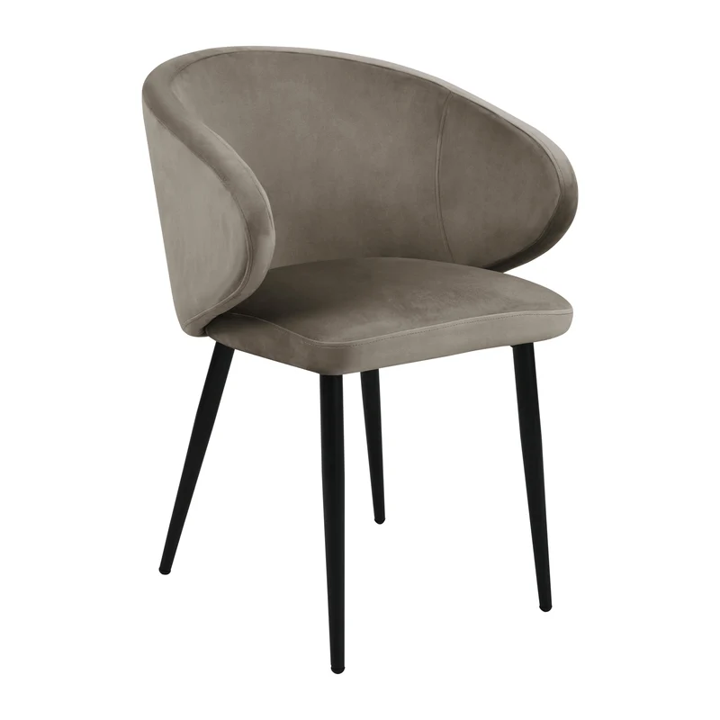 B-Ware AUDREY 2er Set Esszimmerstühle Taupe Samt
