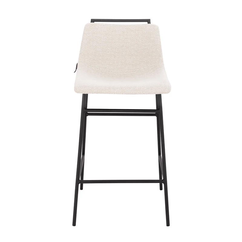B-Ware 2er Set CAMILLE Barhocker Boucle Weiß