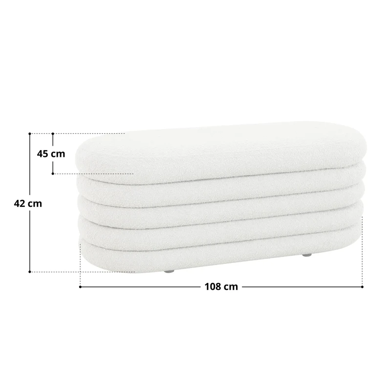 B-Ware BLOSSOM XL Ottomane Boucle Dunkelgrau