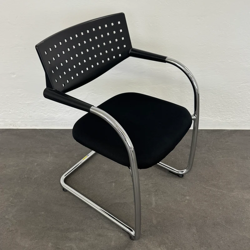 Vitra Visavis Freischwinger - stapelbar - Schwarz-Chrom Zustand Gut