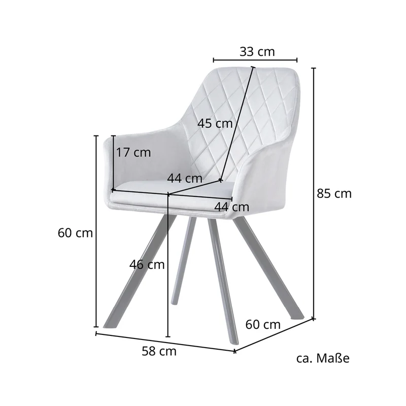 B-Ware MASON 2er Set Esszimmerstuhl Grau