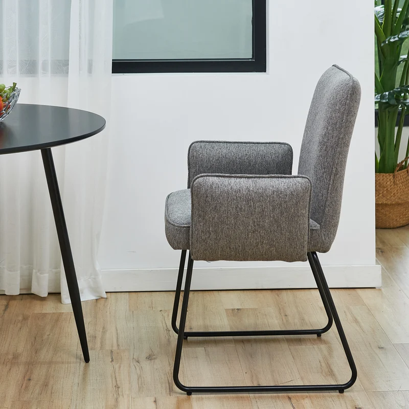 B-Ware ALBA 2er Set Esszimmerstühle Stoffbezug Grau