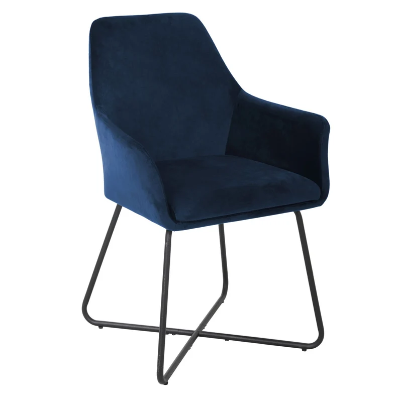 B-Ware JOSIE Dining 2er-Set Esszimmerstuhl Samt Dunkelblau