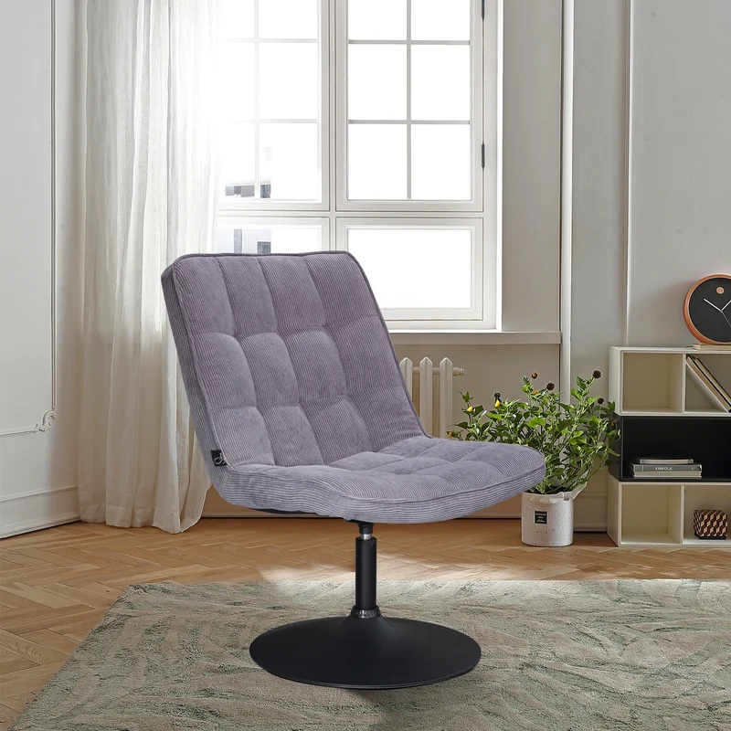 B-Ware HENRY Loungesessel Cord Grau