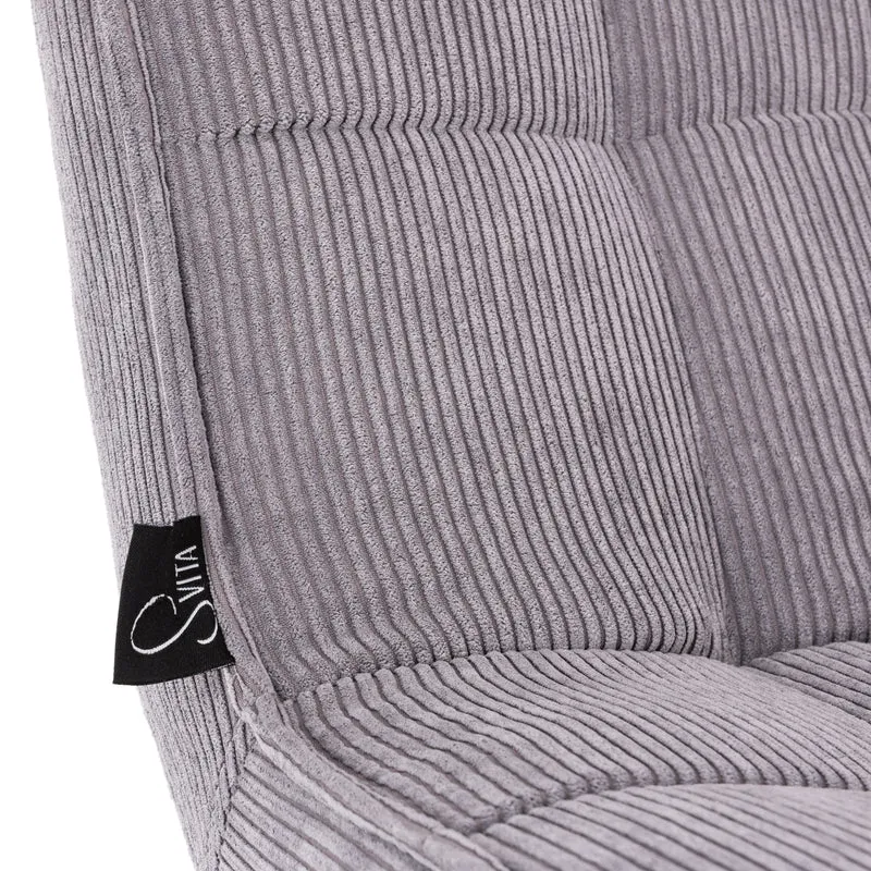 B-Ware HENRY Loungesessel Cord Grau