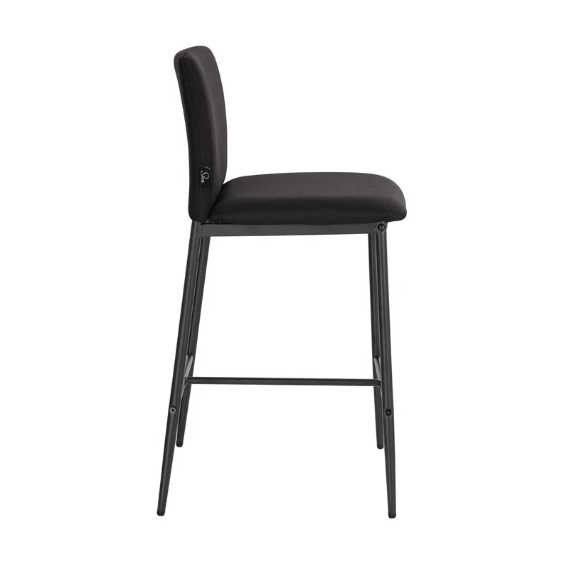 B-Ware ERIK 2er Set Barhocker mit Rückenlehne Schwarz